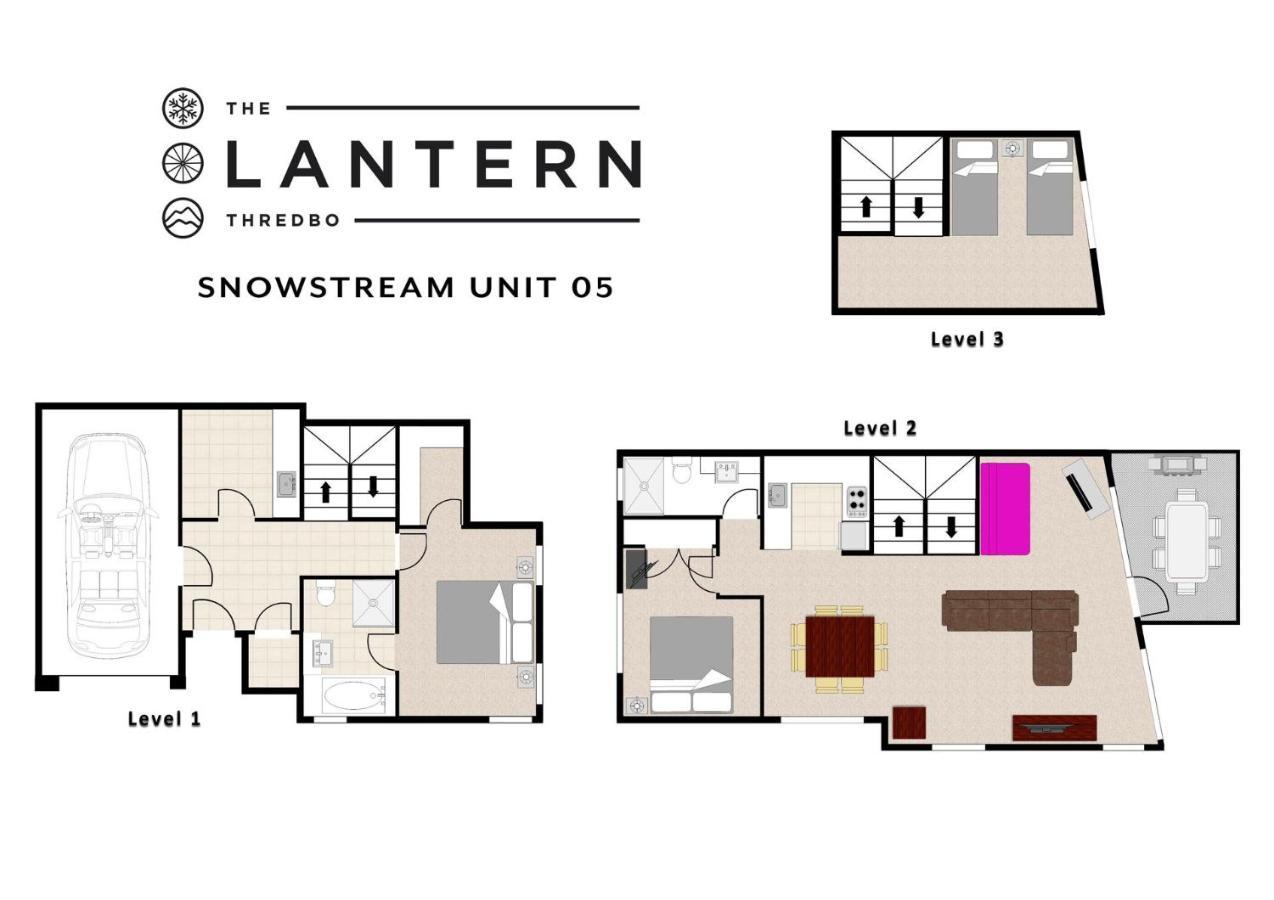 Snow Stream 2 Bedroom And Loft With Gas Fire Balcony And Garage Parking Thredbo Kültér fotó